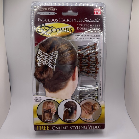 EZ Combs Accessories - EZ Combs New in Box Deadstock Hair Clip Accessory As Seen on TV 2008 Two Pack